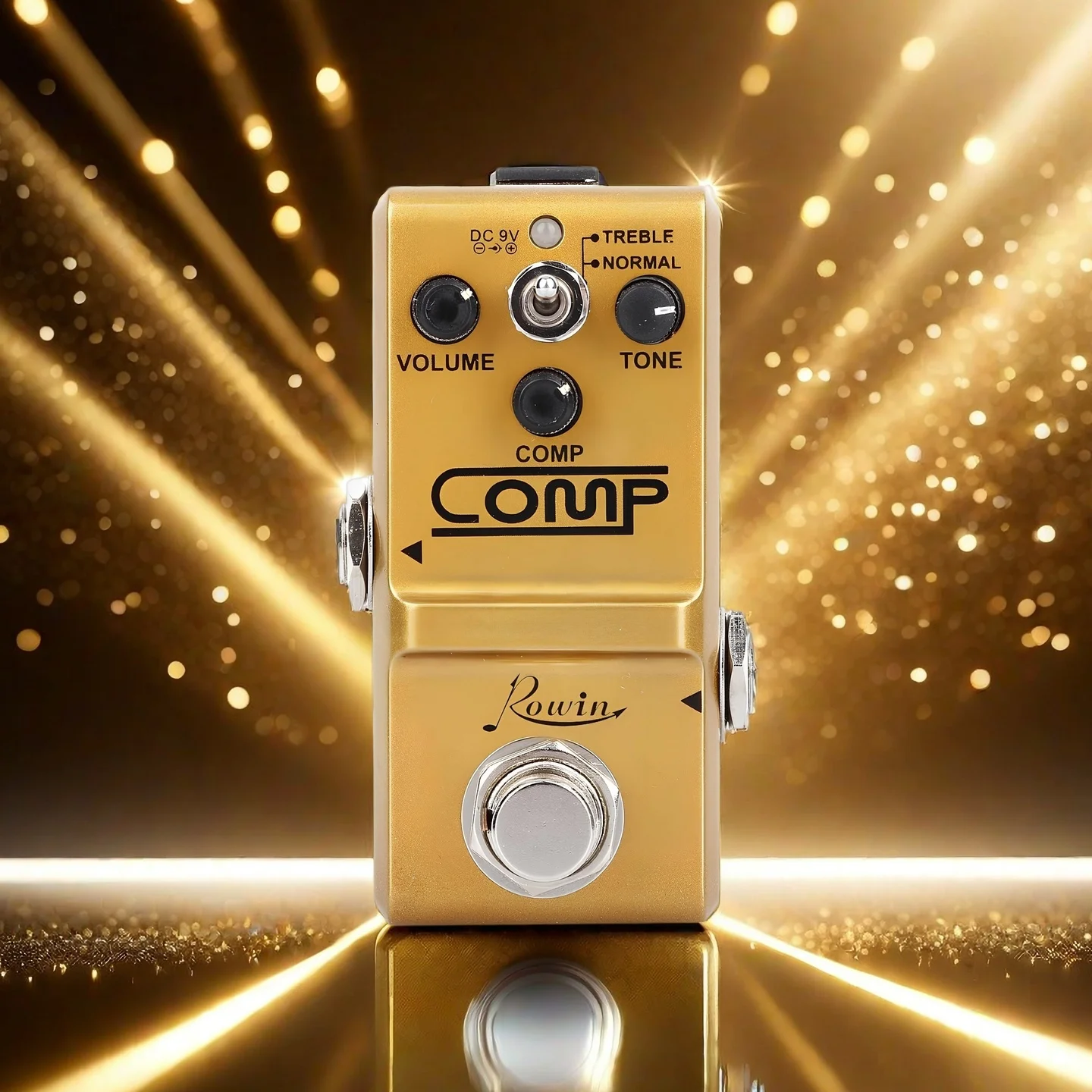 Rowin Best Analog Comp Box Guitar Compressor Pedal Compression Effect for Electric Guitar BASS Pedalboard True Bypass CS-3