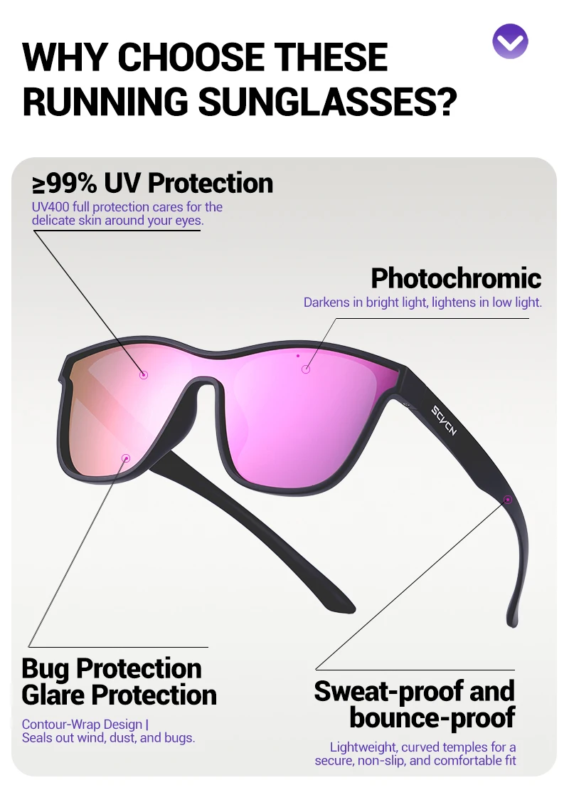 SCVCN Polarisierte Angeln Sonnenbrille Mode Laufen Sport Sonnenbrille Outdoor Wandern Stick Casual Gläser MTB Radfahren Gläser – Detail 2