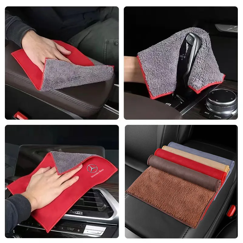 1PCS Fiber Fleece Car Wash Cleaning Towel Auto Tool Accessories For Mercedes Benz New B/C/E Class A Class C200L GLC GLK CLA GLS