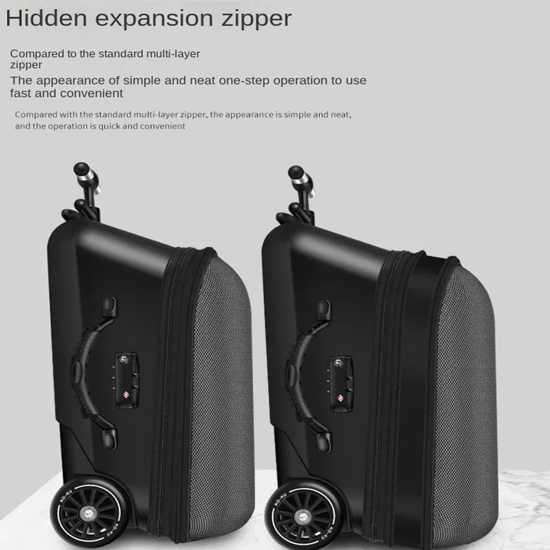 Luggage Children\'s Carrier Can Sit and Ride with Guardrail Removable Trolley Case Expansion 7CM Boarding Suitcase