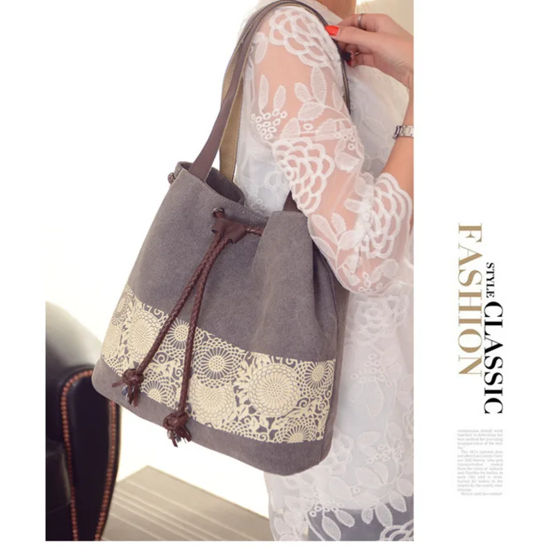 

Women's Fashion Canvas Shoulder Bag Forest Women's Print Retro Casual Closing Dual Use Handheld Canvas Bag сумка женская bolsa