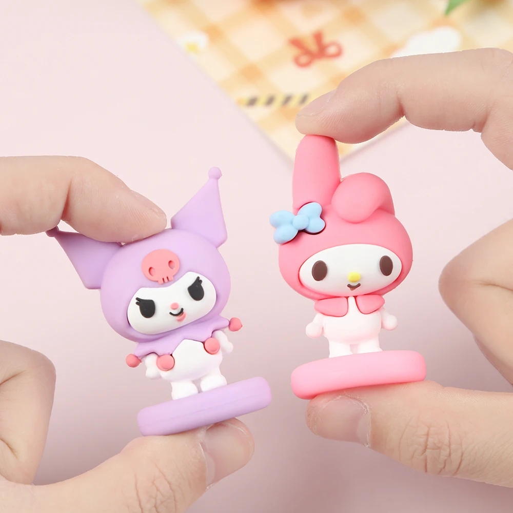 5 pçs/set sanrio olá kitty kuromi melodia desenhos animados das crianças anime figuras boneca decoração do bolo ornamentos carro em ornamentos brinquedos