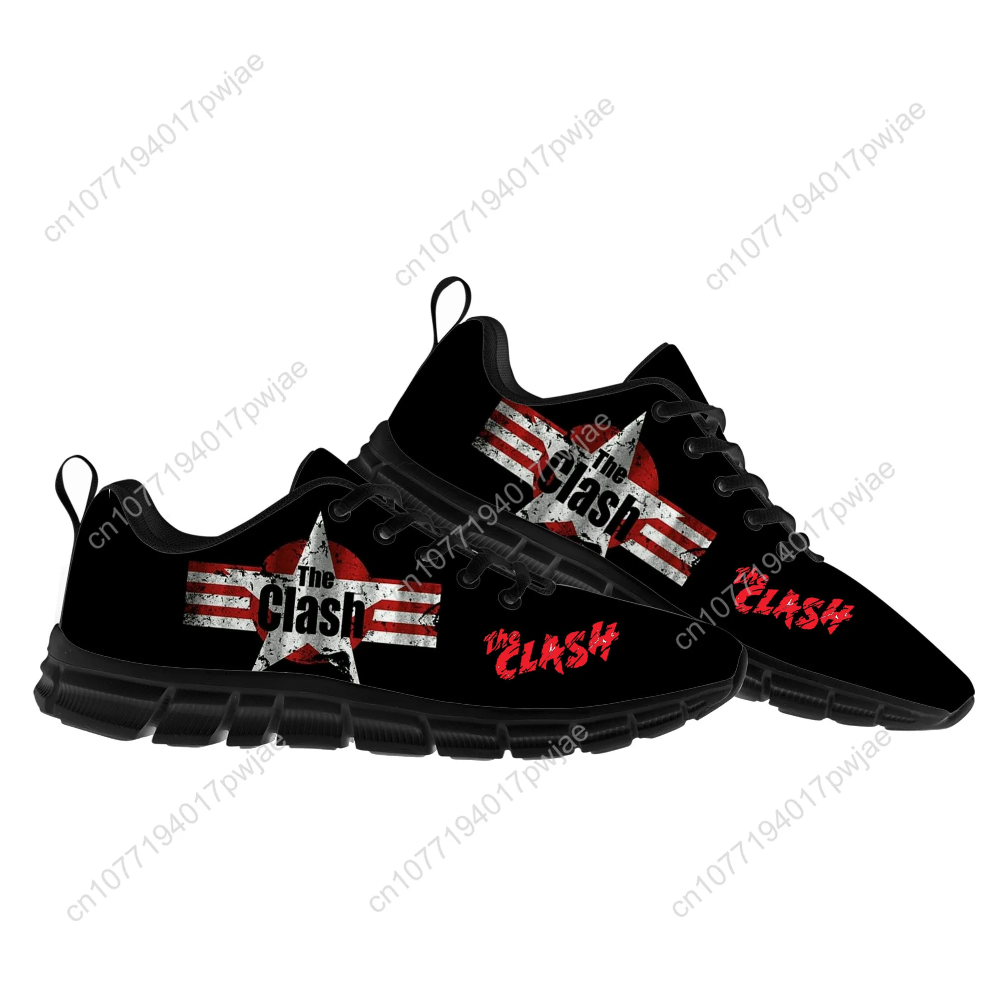 أحذية رياضية مسطحة من The Clash Rock Band للرجال والنساء أحذية رياضية كاجوال للمشي لمسافات طويلة أحذية رياضية مصممة خصيصًا