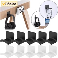 Universal Headset Hanger Adhesive Wall Mount Holder Headphone Hook for Easy Damage-Free Wall Desk Or PC Mounting