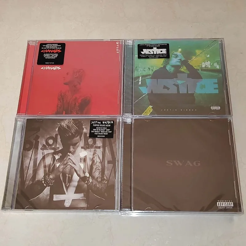 coleccion-de-cuatro-cds-de-justin-bieber-Album-de-musica-pop-reproductor-walkman-caja-de-regalo-para-coche-musica-para-fiestas-regalo-coleccionable