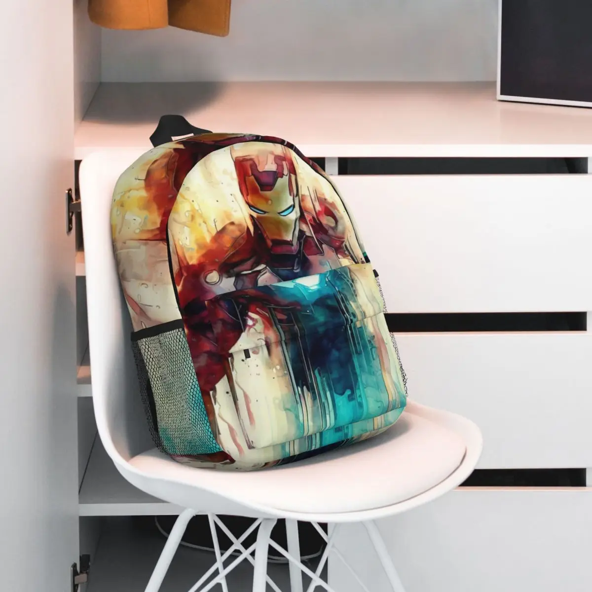 Mochila compacta Iron Man de 15 polegadas – Bolsa leve e elegante, perfeita para estudantes e viajantes