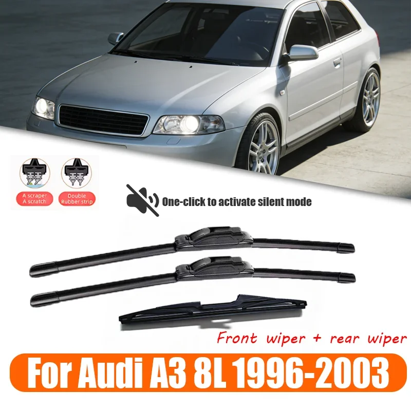 

21'+19'+16' for Audi A3 8L 1996-2003 1997 1998 2000 2001 2002 front wiper and rear wiper blades windshield window brush