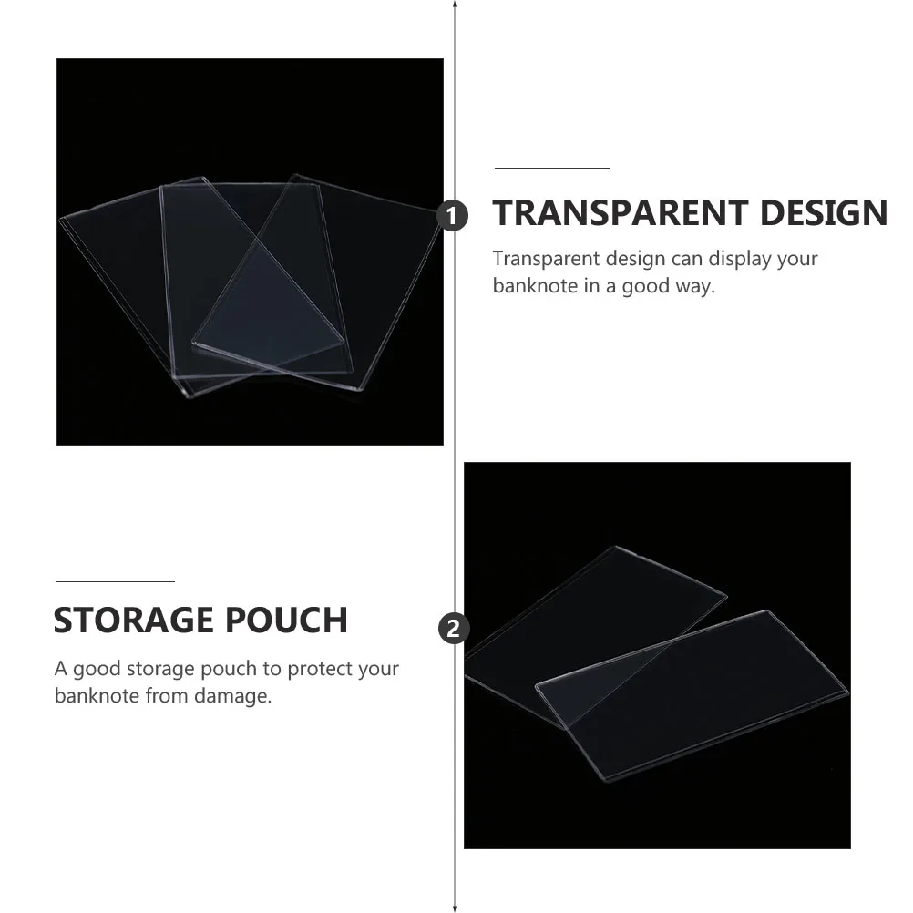 

20 Pcs Hard Rubber Cover Protective Bag Banknote Storage Collection Holder Bill Case Giant