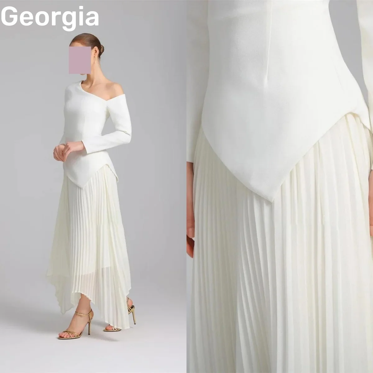 

Wedding Party Dress Customize A-Line Ruffle Dubai Luxury Evening Dress Floor-Length Long Sleeves Elegant Dresses For Women