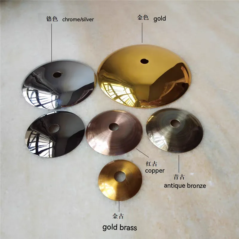 Brass silver gold circular cover curved cover pendant lamp base tray table wall lamp decoration DIY lighting accessories