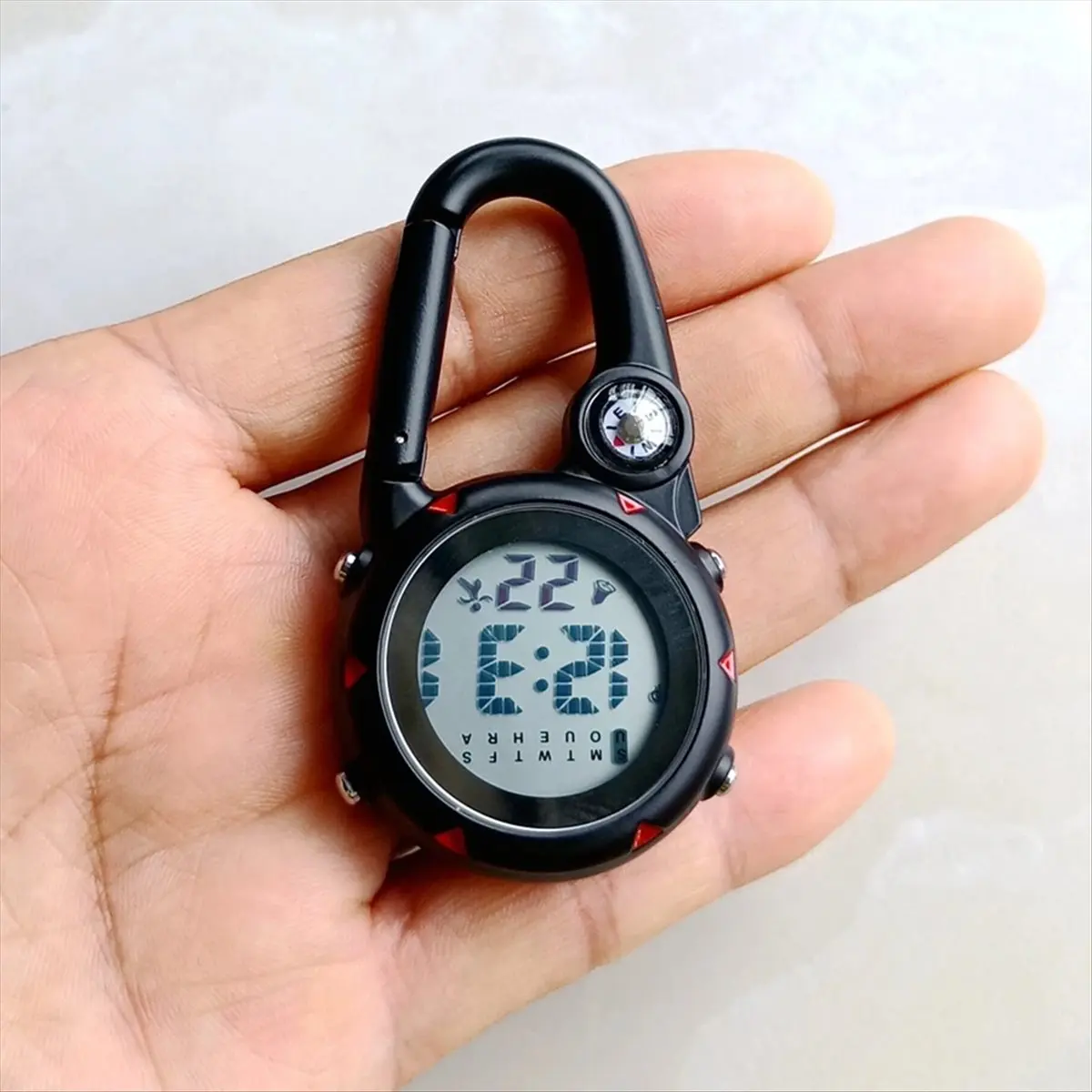 T1303C-Unisex Women Mens Nurse Doctor Carabiner Clip Digital Electronic Multi-Function Keychains FOB Pocket Watch HOT