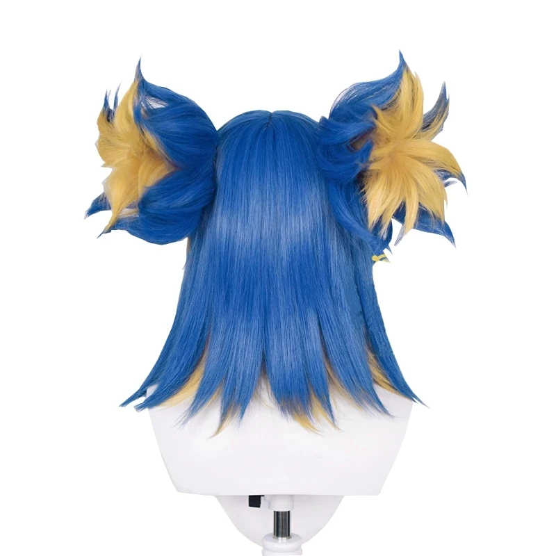 Perruque Cosplay néon – Valorant Game, 40cm, perruque de couleur mixte pour femmes, cheveux synthétiques résistants à la chaleur