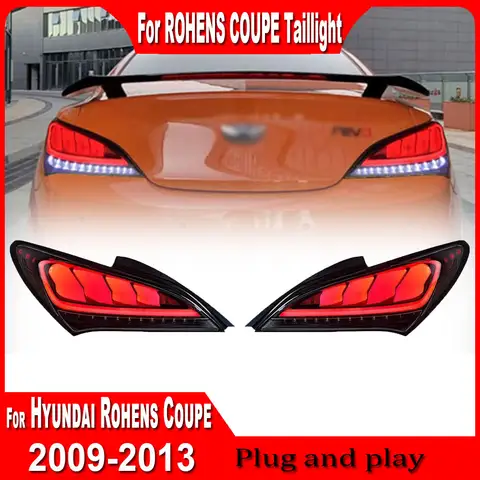 현대 로헨스 쿠페 2009 2010 2011 2012 2013, 제네시스 쿠페 DRL 브레이크, 리버스 자동차 테일 램프 어셈블리, 1 쌍 LED 후미등