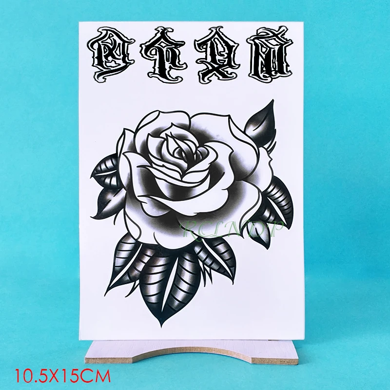 Waterproof Temporary Tattoo Sticker Flower Rose Fake Tatto Flash Tatoo Hand Arm palm finger Back Tato body art for Women Men