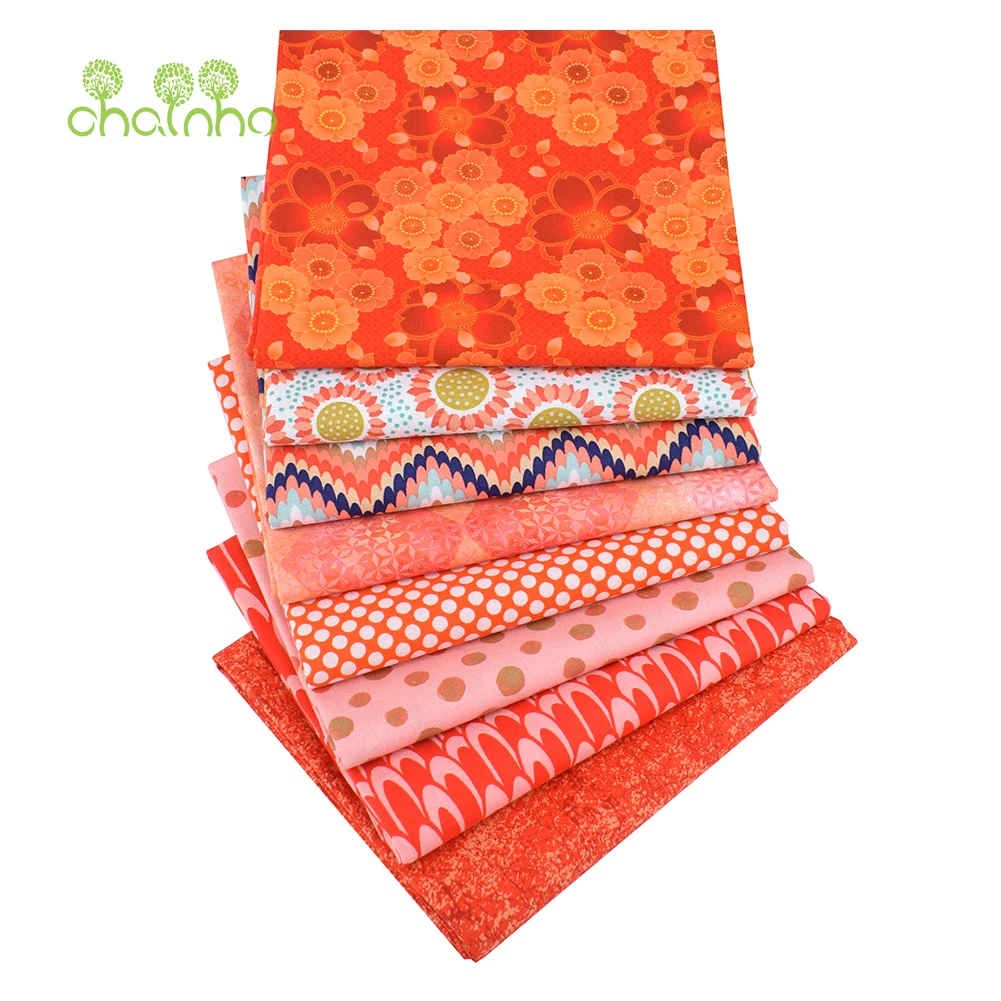 Chainho,Plain Cotton Fabric,Patchwork Cloth,Orange Color Of Handmade DIY Quilting & Sewing Crafts,Cushion Home Textiles Material