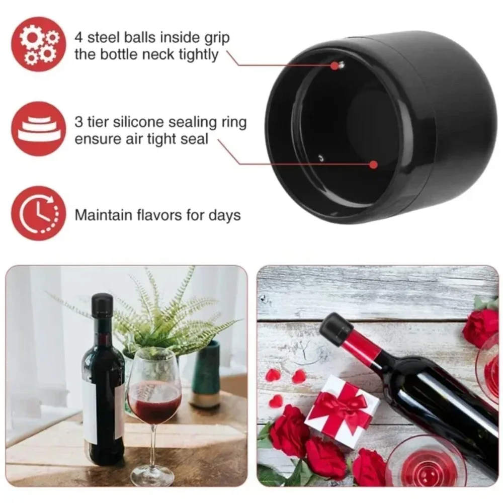 Reusable Wine Bottle Stopper Wine Savers Graduated Vacuum Wine Preserver Rotating Locking Style Barware Vacuum Pump Corks