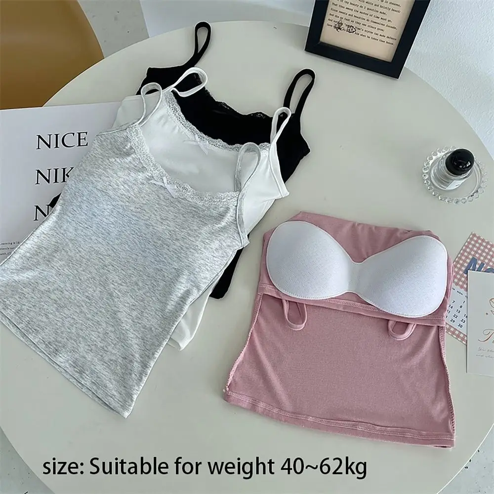 سليم صالح الدانتيل تقليم Strappy تانك القمم القطن الحسية الأبرياء نظرة سترة قصيرة القوس هوتي حبال الفتيات النساء