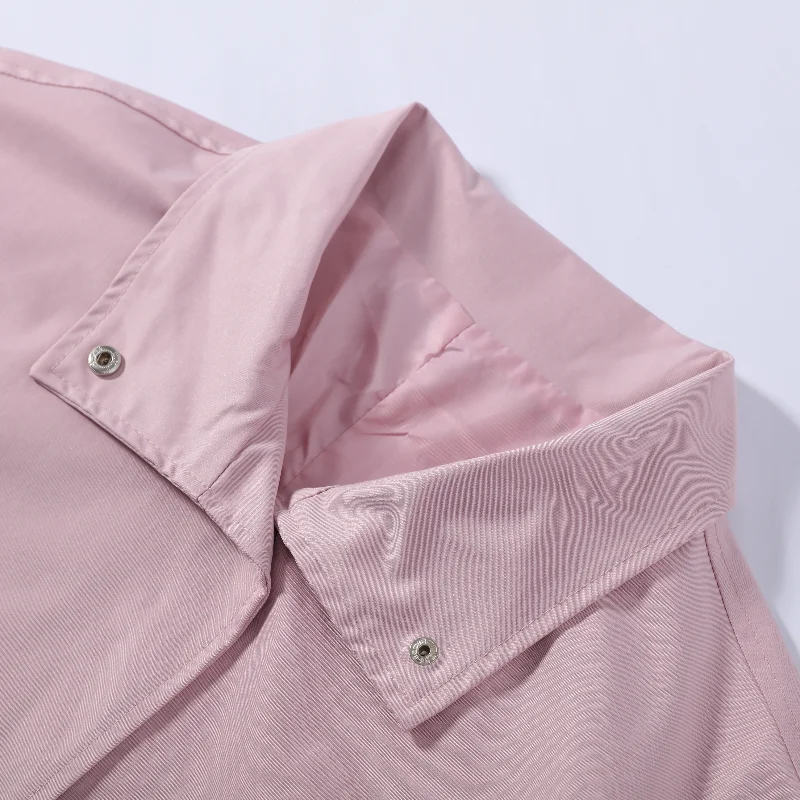 Damen Lange Jacken mit Stehkragen, Einreihige Oversize-Trenchcoats, Street-Style Damenmantel mit Langen Ärmeln, Einfarbig und Locker Geschnitten, Neue Oberbekleidung – Detail 7