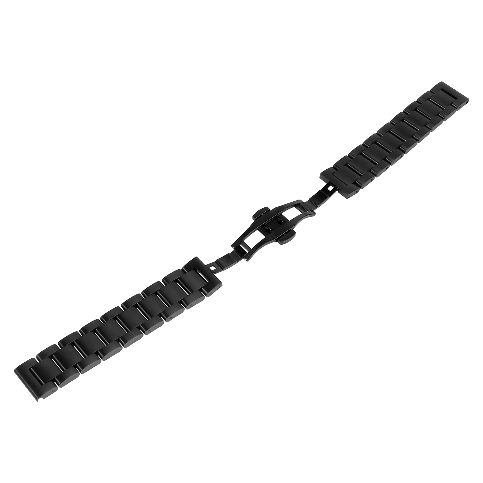 

18Mm Stainless Steel Watch Strap Durable Solid Metal Ergonomic Seamless Welding Comfortable Skin-Friendly Wristband Strong Clasp