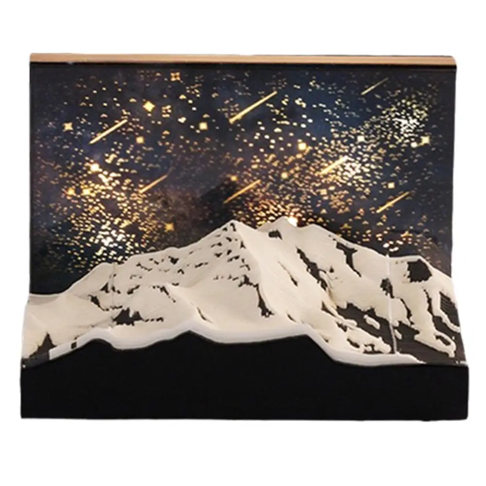 Timepiece Calendar 2025, 3d Snow Mountain Three-Dimensional Notepad Paper Carving, Gifts, Suitable For Home Office