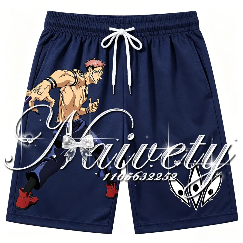 2026 Summer Jujutsu Kaisen Ryomen Sukuna Anime Print Breathable Quick Dry Plus Size Fashion Shorts Unisex Sports Beachwear