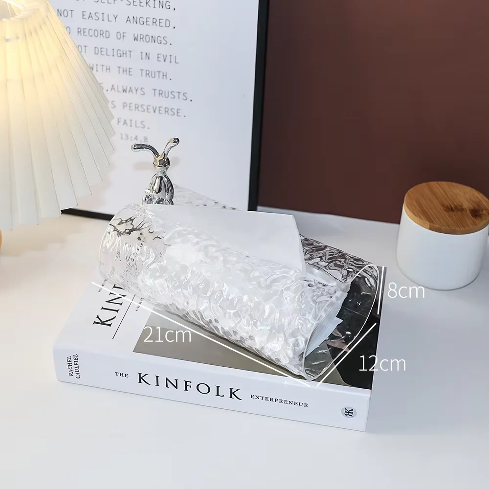 

Modern Transparent Oval Plastic Paper Box for Coffee Table Napkin Storage Simple Light Luxury Face Towel Box for Household