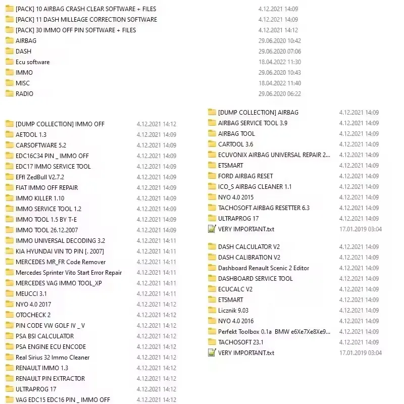 32GB IMMO OFF FILE PACKAGE Immo Airbag DASH MILLEAGE CORRECTION + AIRBAG CRASH CLEAR + IMMO OFF + DASH + IMMO SOFTWARES Software