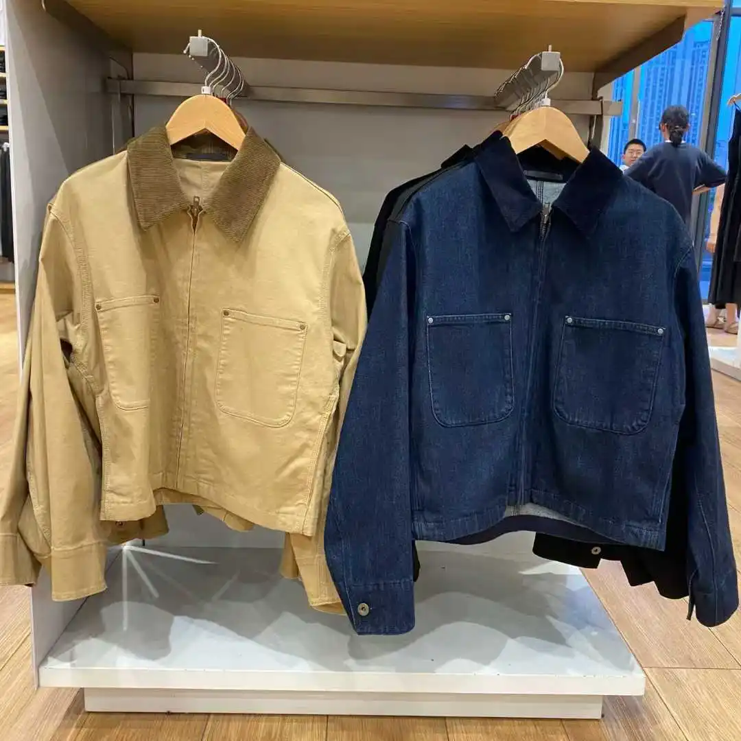 عارضة سستة سترة قصيرة الأزياء طوق منتصف الوزن طويلة الأكمام القطن مزيج المرأة الخريف نمط جديد النمط الكوري الياباني #2