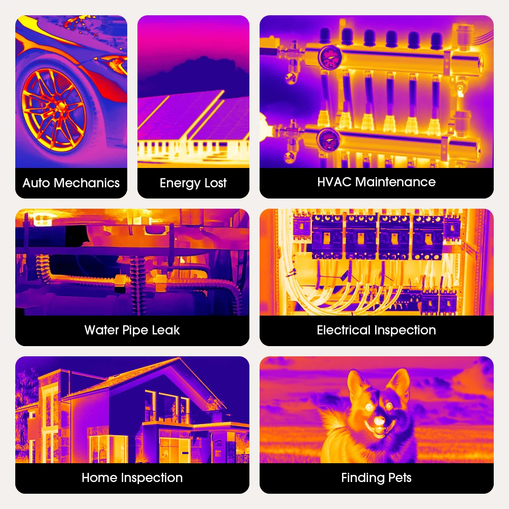 كاميرا Nohawk الحرارية 256x192 دقة فائقة 160x120 تصوير حراري بدقة IR لـ USB-C iOS وAndroid -4~842 ° F درجة الحرارة #6