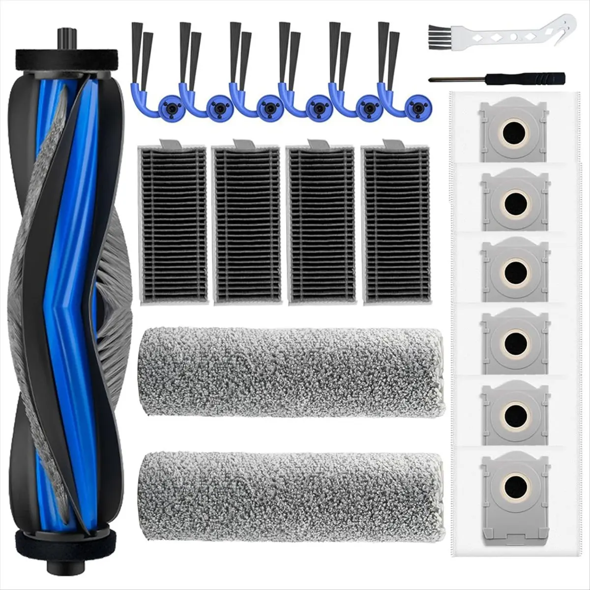 A42F 21Pcs for Ecovacs Deebot X9 Pro Omni/X9 Pro Robotic Vacuum Cleaner Parts Main Side Brush Mop Roller Filter Dust Bag