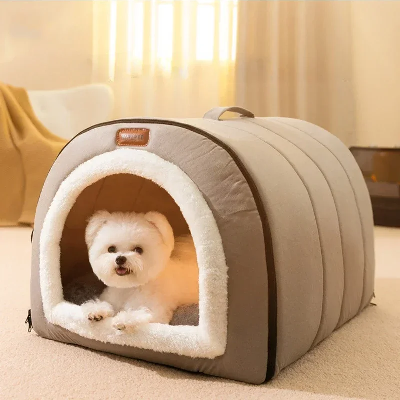 Autumn and Winter Pet Nest Cat Hole Dog Hole Large Portable Space Basket Cave Indoor Bed Soft Sofa Cat Bed Closed Warm Nest