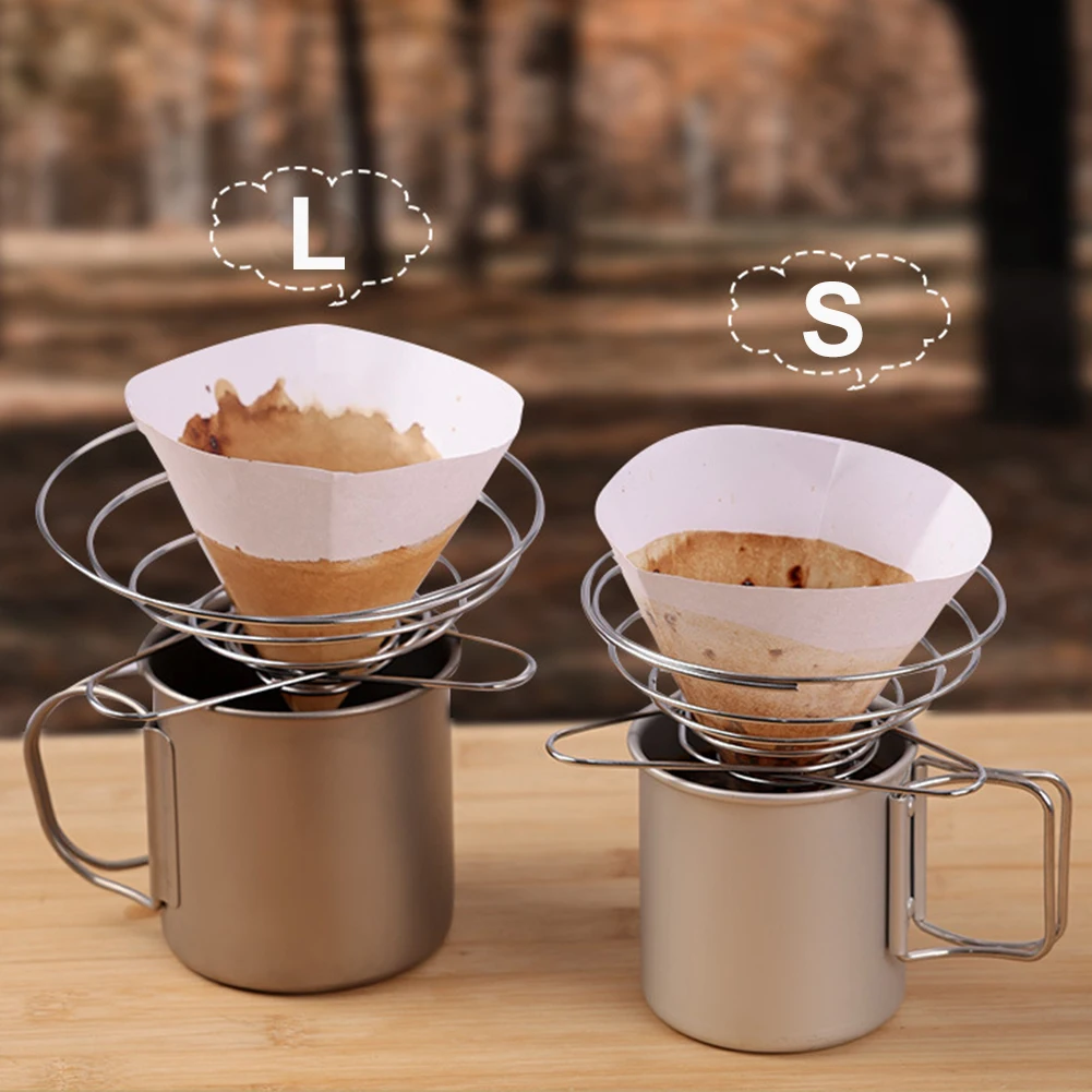 Stainless Steel Collapsible Pour Over Coffee Dripper Folding Camping Coffee Maker for Camping Outdoor Office Home Travel Picnic