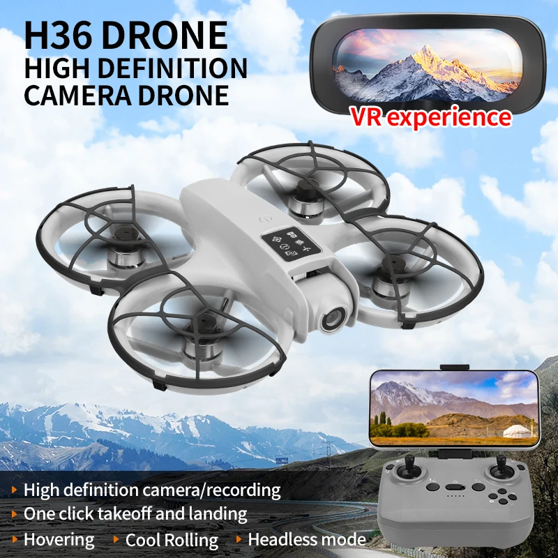 

H36 Quadcopter RC: 6-Axis Gyro Technology, 2.4Ghz, VR Headset 2.4" Display – Best for Adults & Kids