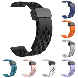 20/22mm Magnetic clasp Silicone Strap For Samsung Galaxy Watch 4 5 pro 40mm 44mm 45mm 42/46mm bracelet for Huawei GT2/3 pro band