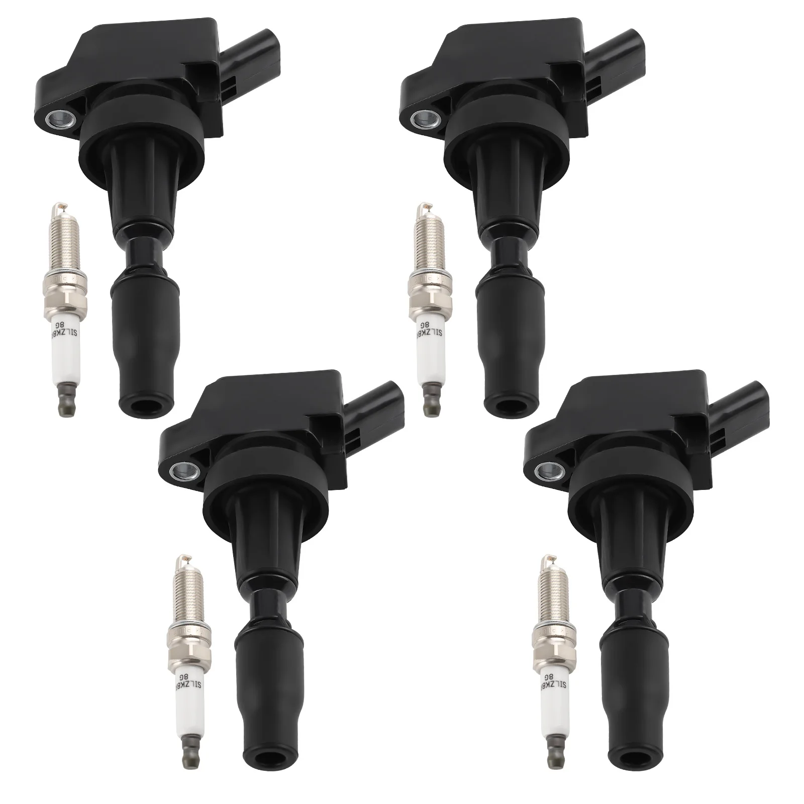 

4X Ignition Coils + 4X Spark Plugs For Kia Hyundai Elantra Kona Sonata Tucson