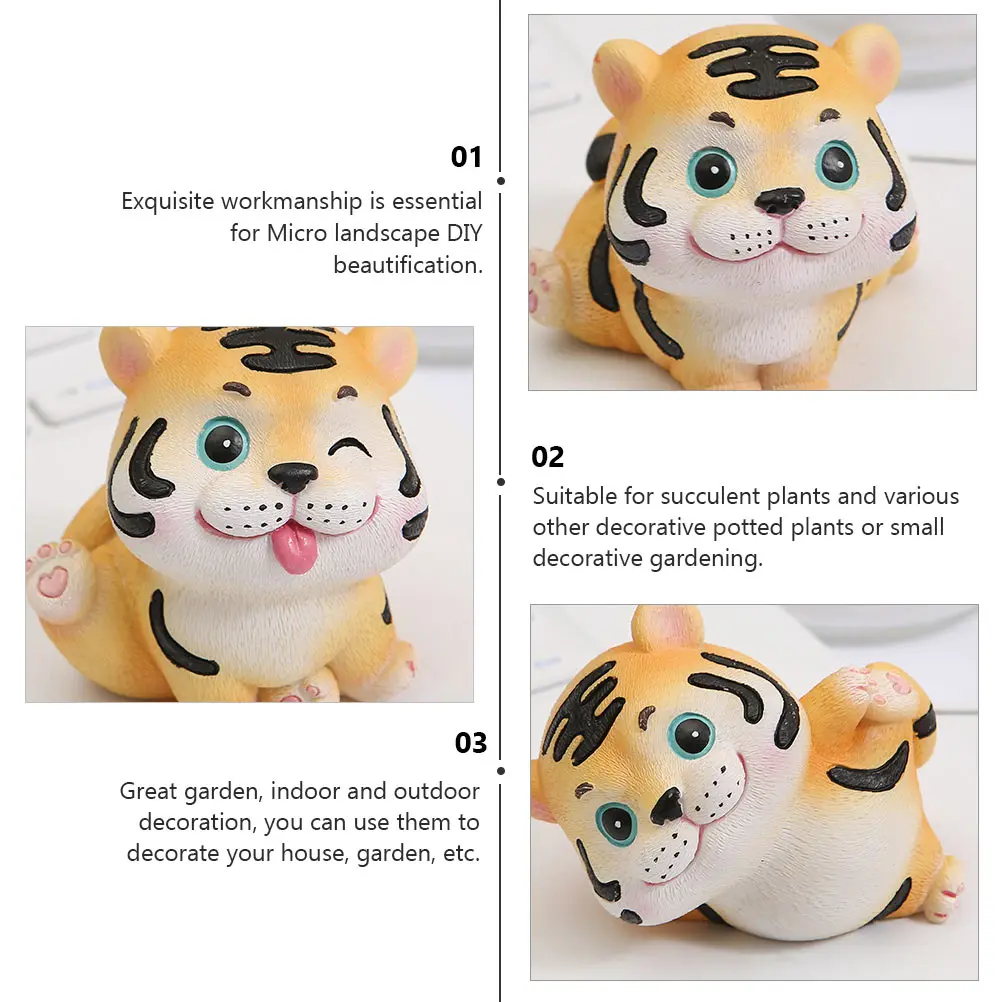

4 Pcs Resin Car Decoration Ornaments Desktop Animal Adornments Interior Home Decors Crafts Indoor Small Decosr Girl