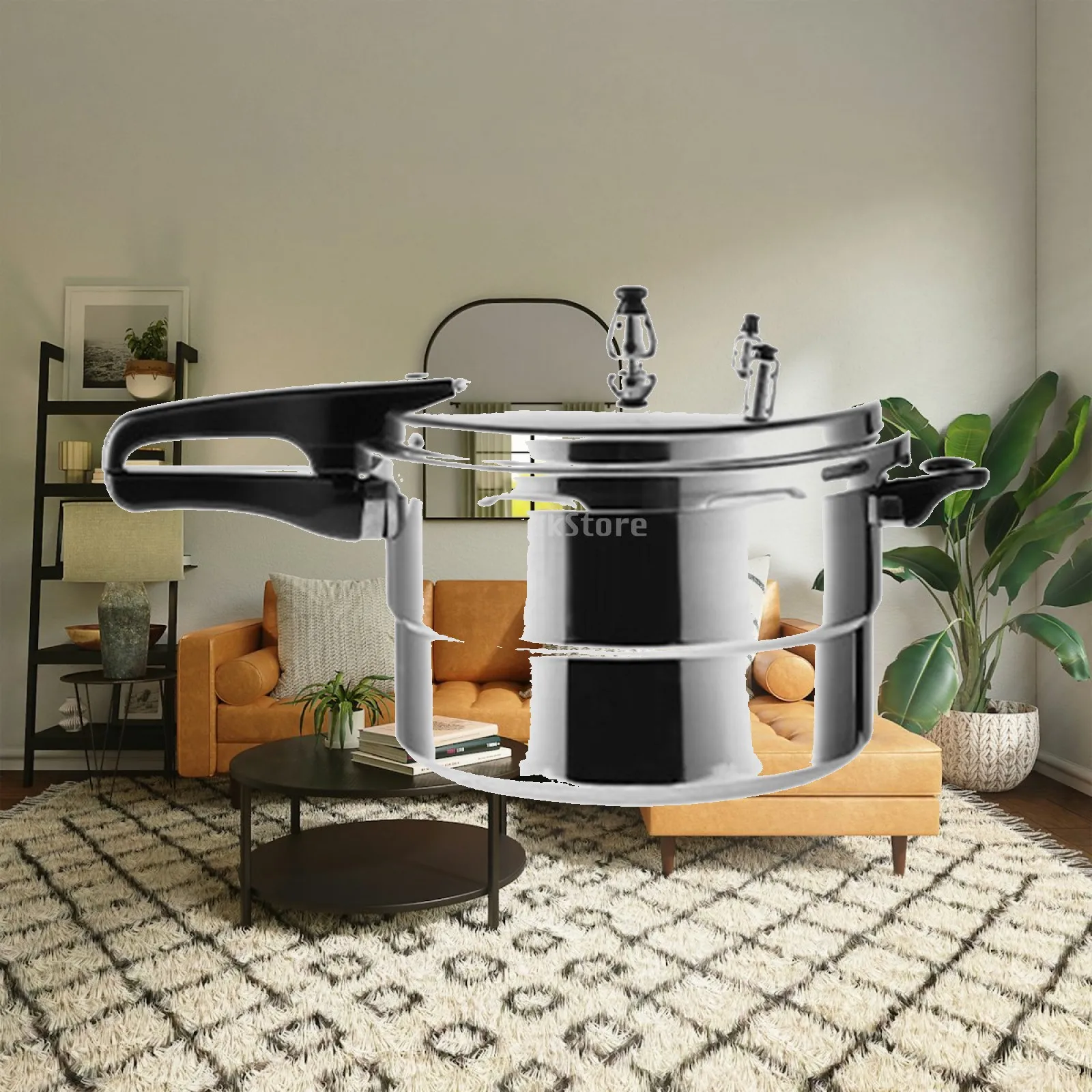 Stovetop Pressure Cooker with Fast Heat Conduction Non Stick Aluminum Pot for Stews Soup and Meat