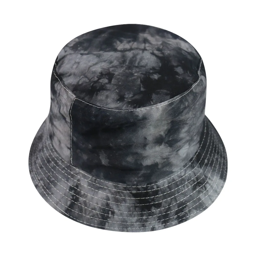 

Tie-dye Bucket Cotton Outdoor Cap Sun Protection Foldable Reversible Spring Summer Hats Outdoor Leisure Cap Women Men