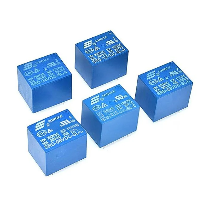 2 Stück Relais SRD-05VDC-SL-C SRD-06VDC-SL-C SRD-03VDC-SL SRD-12VDC-SL-C SRD-24VDC-SL-C 10A 250VAC 5PIN 3V 5V 6V 12V 24V Leistungsrelais