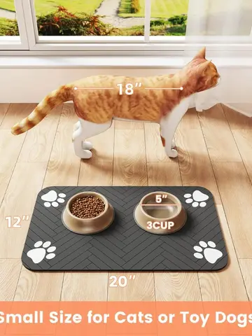 Pet Feeding Mat-Absorbent Pet Placemat for Food and Water Bowl with Waterproof Rubber Backing Quick Dry Water Mat for Dog Cat