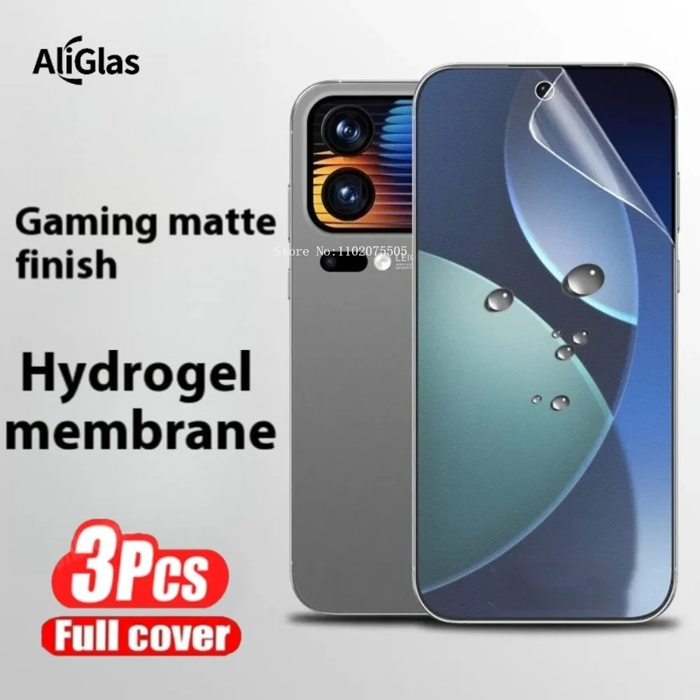 3 قطعة غطاء كامل ماتي هيدروجيل فيلم ل Xiaomi 17 برو ماكس واضح لينة بولي TPU واقيات الشاشة ل Xiaomi 17 برو ماكس لا فيلم زجاجي