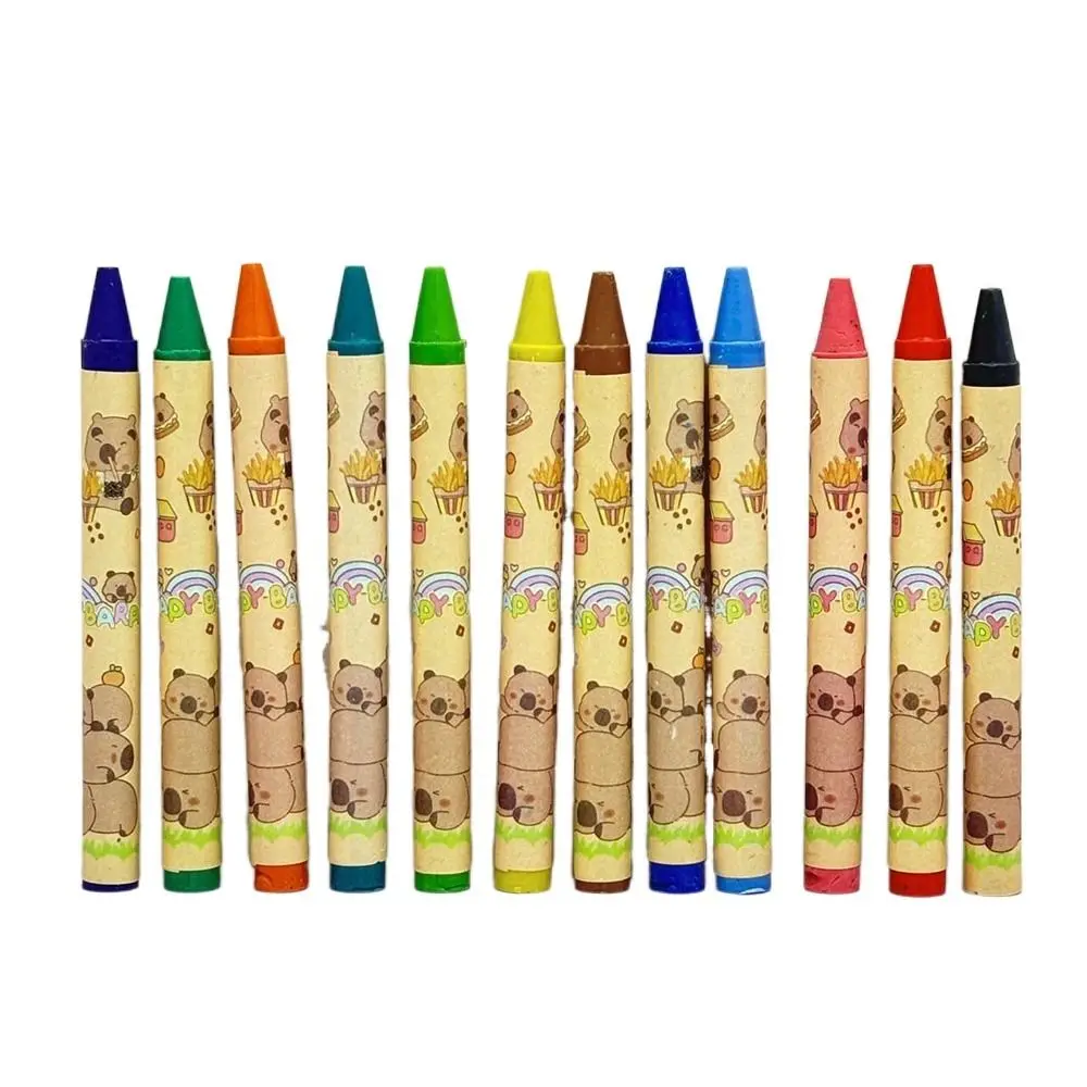 12Pcs Kawaii Capybara Kreide Cartoon Anime Student Graffiti Stift Zwölf Farben Malerei Stift Schreibwaren Geschenke