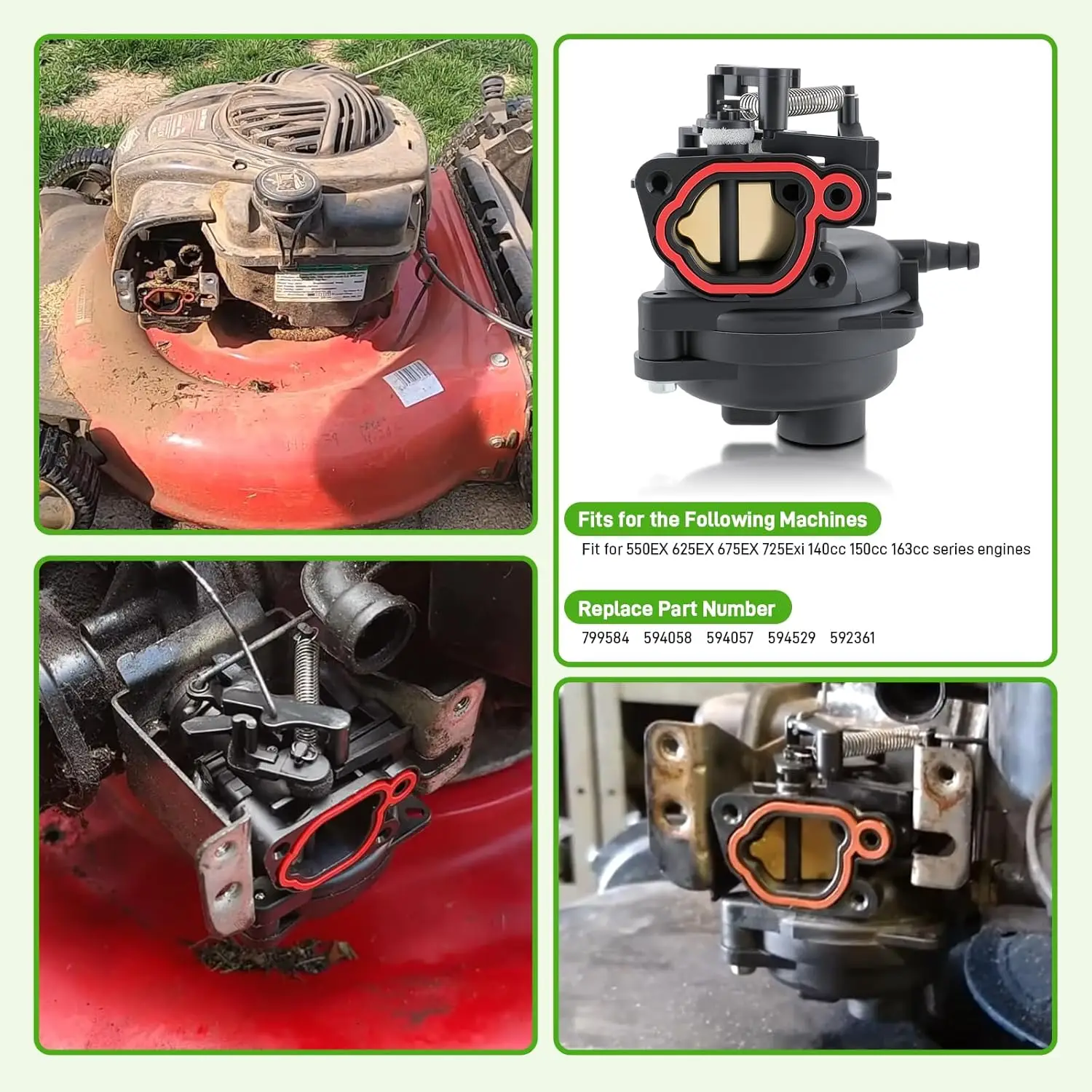 799584 Carburetor for Craftsman M110 M220 M230 Engine, 550EX Carburetor for Troy Bilt TB110 TB200 Toro GTS 140CC 150CC Lawnmower