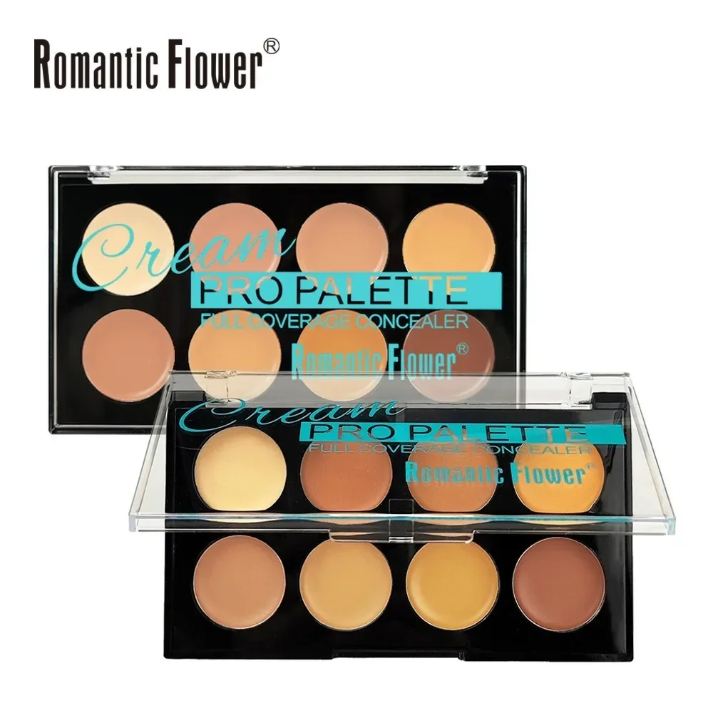 8 kleuren concealerpalet met volledige dekking 3-in-1 contour fleuren waterdichte gezichtsmake-up - kleur correct voor donkere kringen en roodheid