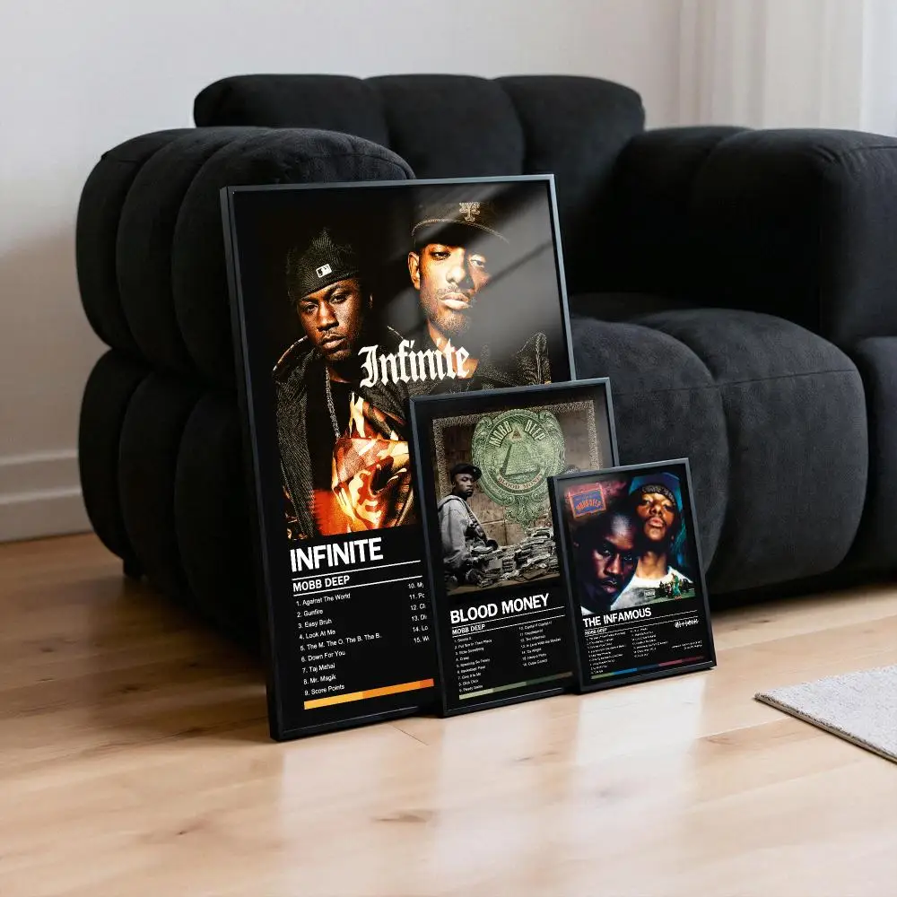 Mobb Deep Poster Peelable Self-Adhesive Album Cover Poster Stickers, Frameless Wall Art for Singer Band Pop Rap Bedroom