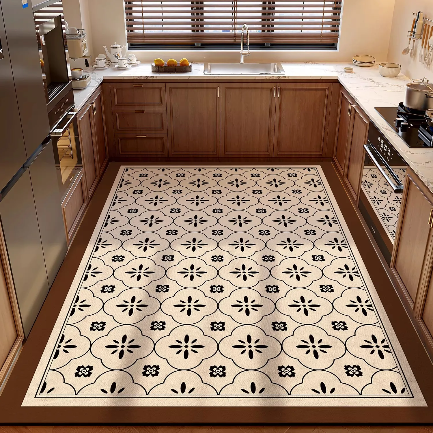 

Коврик для кухни, впитывающий, нескользящий, минималистичный, с цветочным узором, из диатомовой грязи, большой размер, для домашнего декора, Alfombra