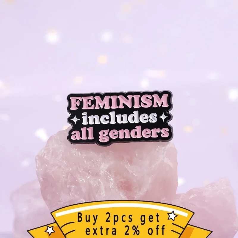 Giris Just Wanna Have Equal Rights Enamel Pins Treat All Genders Equally Feminism Brooches Lapel Badges Women's Rights Jewelry