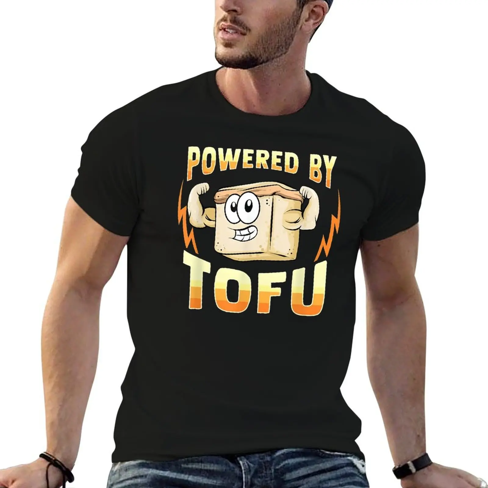 

Футболка Tofu Power Muscle Футболка премиум-класса с круглым вырезом Motion Funny Home Размер США