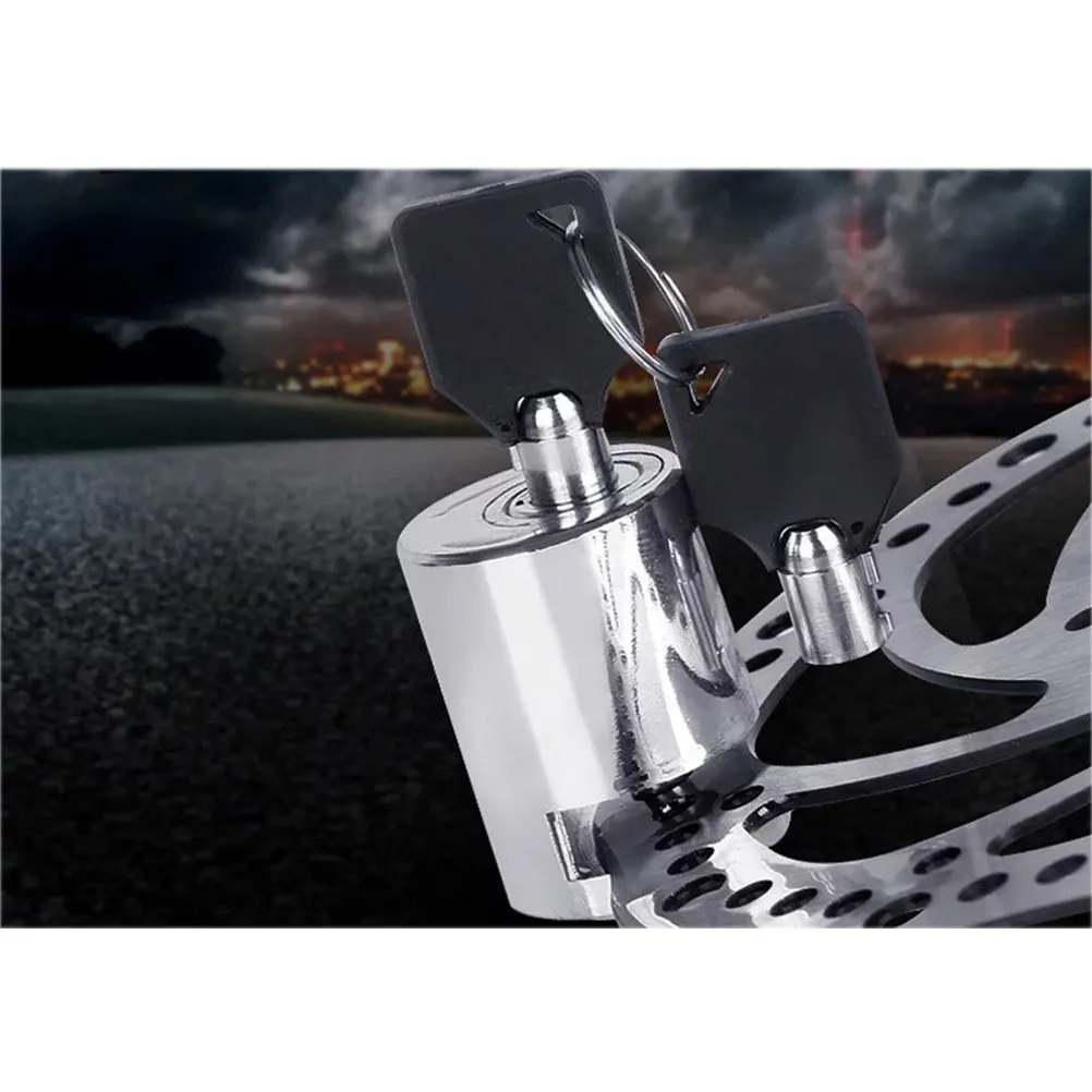 Motorcycle Disc Brake Lock Silver Alloy Anti-Theft Tamper Proof Core Waterproof for Motorbike Scooter Bike 5.5mm Pin Diameter view 4
