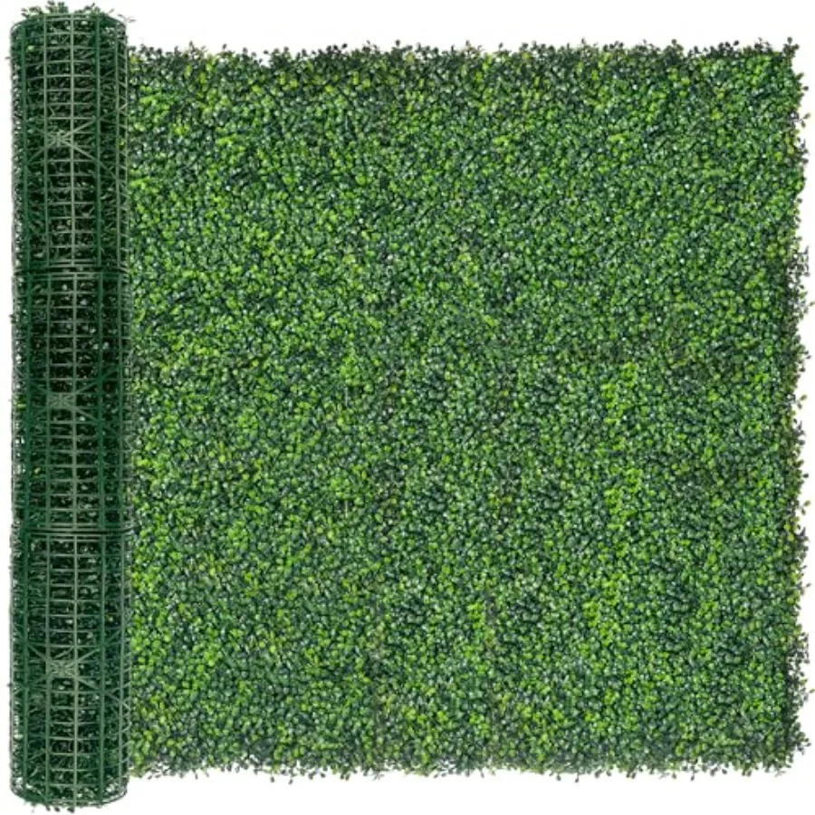 

Искусственный забор-экран из плюща: 48x128 дюймов, 43 кв. фута, 4-слойный, с защитой от УФ-излучения, имитация зелени, фон из искусственного плюща и листьев боксовой подвойки